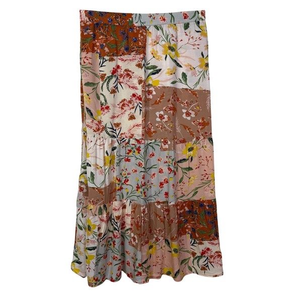 T Tahari Dresses & Skirts - T Tahari‎ Skirt Small Medium Multi Floral Patchwork Tiered Maxi Boho A-Line